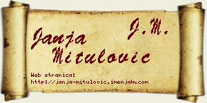 Janja Mitulović vizit kartica